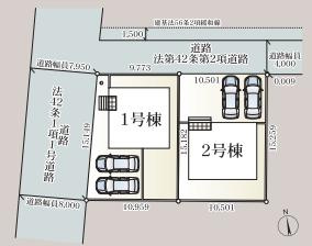 古河市宮前町第10　新築一戸建て　02　クレイドルガーデンの区画図|全２棟