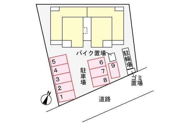 カーサフェリーチェの駐車場