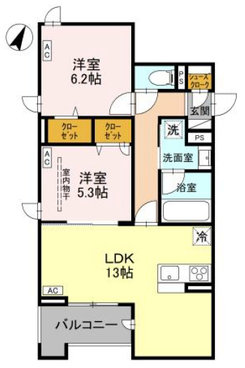 【間取り】 | ラ・グリシーヌ・レーブ（D-room）