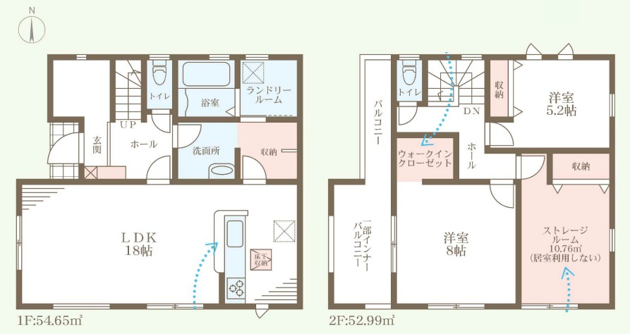 八尾市神宮寺　新築一戸建ての間取り|1号地