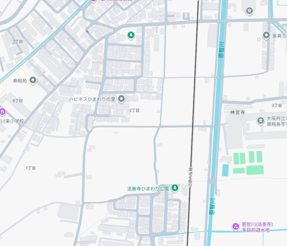 八尾市神宮寺　新築一戸建ての地図