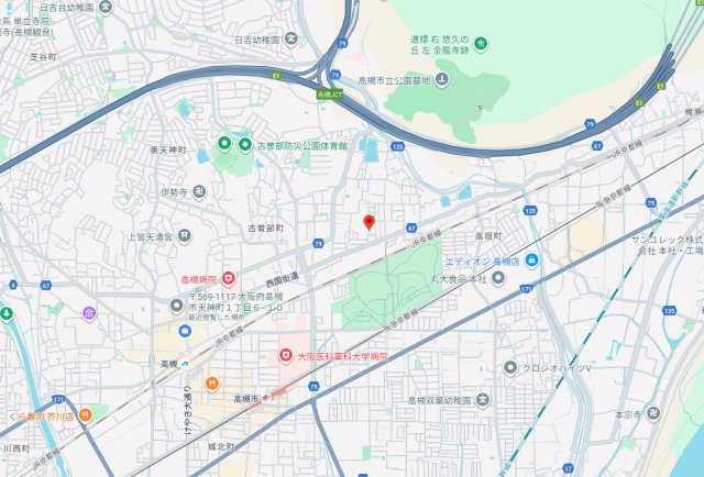 シャーメゾン安満西の町の地図