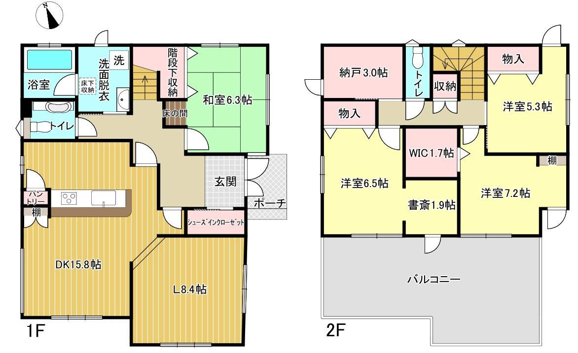 羽生市西一丁目の間取り|・ゆとりの4SLDK+WIC！収納力◎子供部屋やワークスペースも！・広々バルコニーで家庭菜園も楽しめます♪