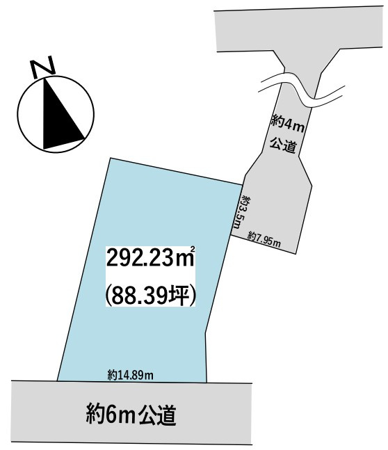 加須市久下2丁目の区画図|ゆとりの88坪！駐車もラクラク♪