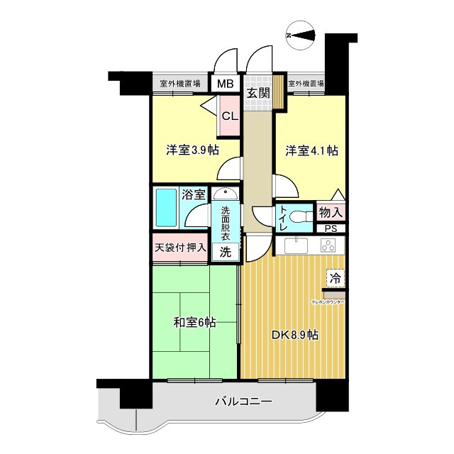 ライオンズマンション東鷲宮の間取り|3つのお部屋＋ダイニングキッチン♪暮らしやすい3DK！