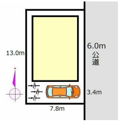 久喜市北青柳の区画図|前面道路6ｍで駐車ラクラク♪
