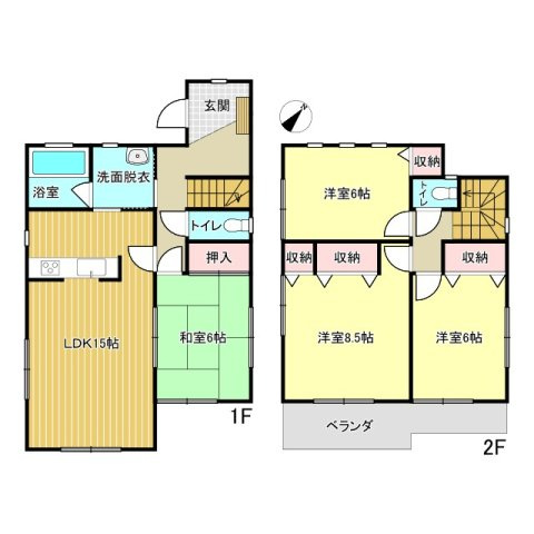 幸手市緑台1丁目の間取り|閑静な住宅街。内外装リフォーム済み！