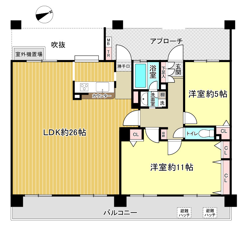 サンクタスヒューマン久喜の間取り|広々27坪！２LDK！
