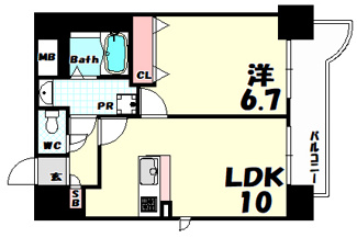 【間取り】 | パルシオ三宮フラワーロード | 反転タイプになります。