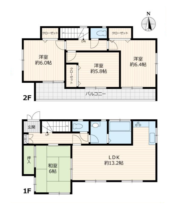 富士見市大字水子の中古一戸建の間取り|全居室南向きで陽当り良好な4LDK中古一戸建て！
内外装リフォーム済みで即入居可能です。
資料請求やご見学などお気軽にお問い合わせください。