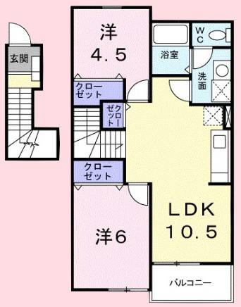 コルティーレ　Bの間取り