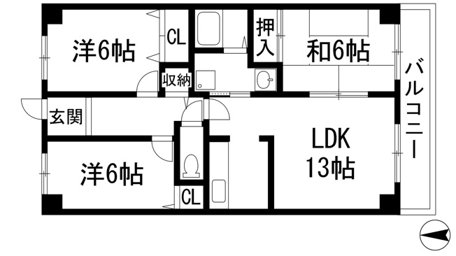 【間取り】 | 牡丹園壱番館