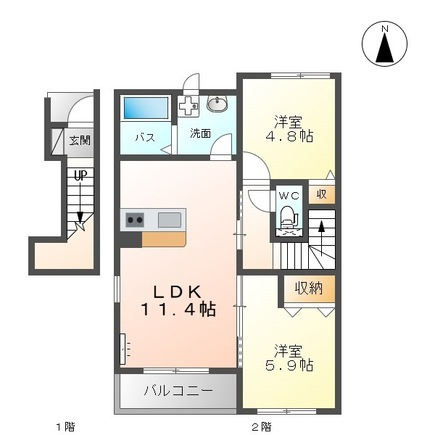 フリューゲルの間取り|間取図