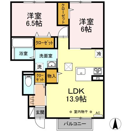 シャンピア Ａの間取り