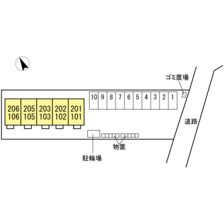 サンライズコーポ Ｆの区画図