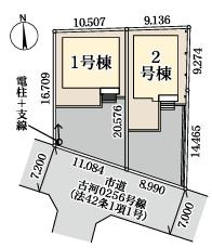 古河市東本町　新築一戸建て　02　リーブルガーデンの区画図|全2棟