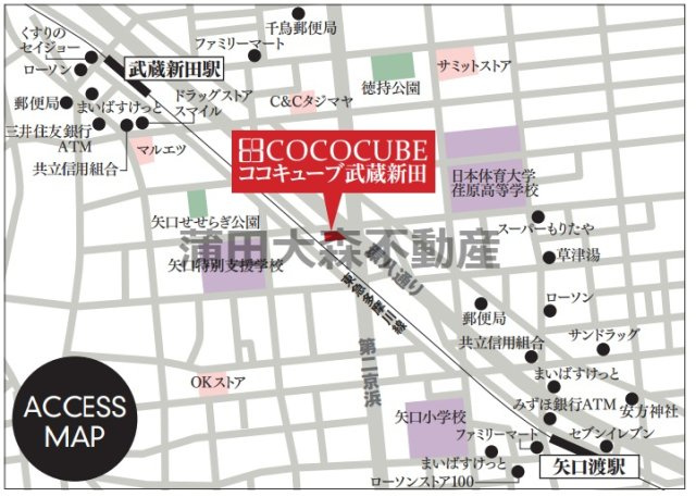 COCOCUBE武蔵新田の地図