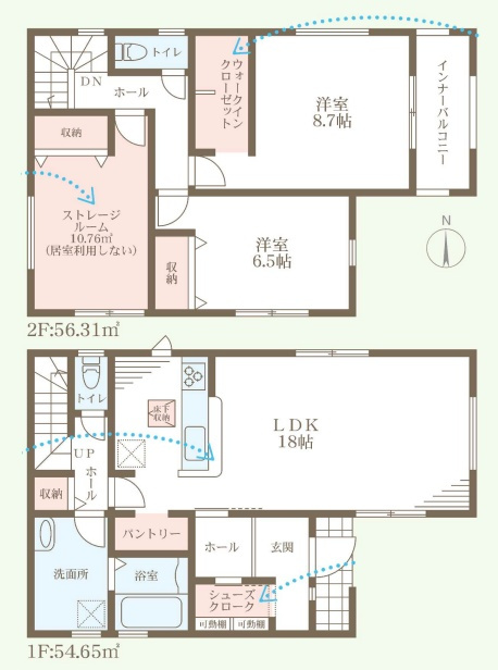 八尾市神宮寺　新築一戸建ての間取り|2号地