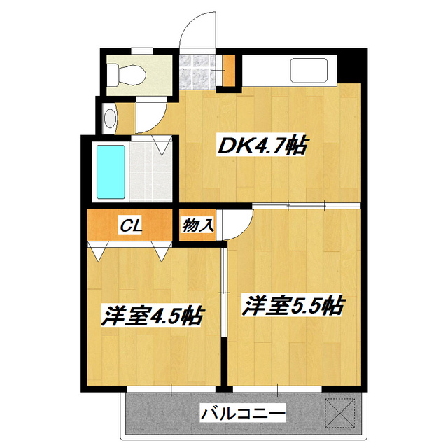 北口ビレッジの間取り|オールフローリングです！