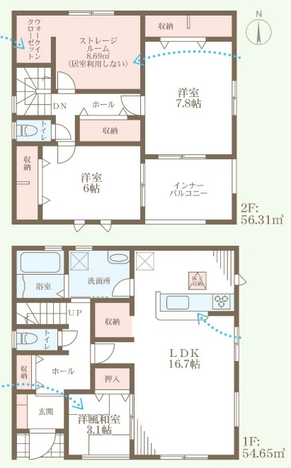 八尾市神宮寺　新築一戸建ての間取り|3号地