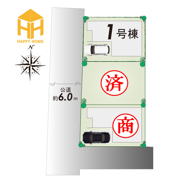 リーブルガーデン水堂町2丁目新築一戸建て│3LDK＋駐車1台可の区画図
