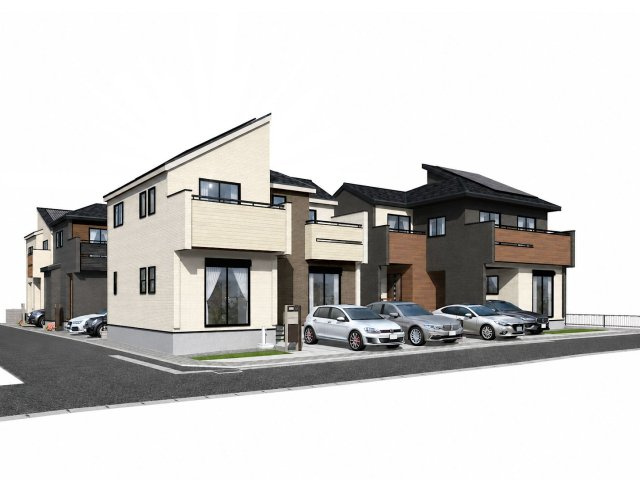 川越市郭町2丁目　全4棟　新築戸建の外観パース