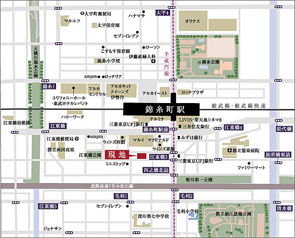 エスティメゾン錦糸町Ⅱの地図