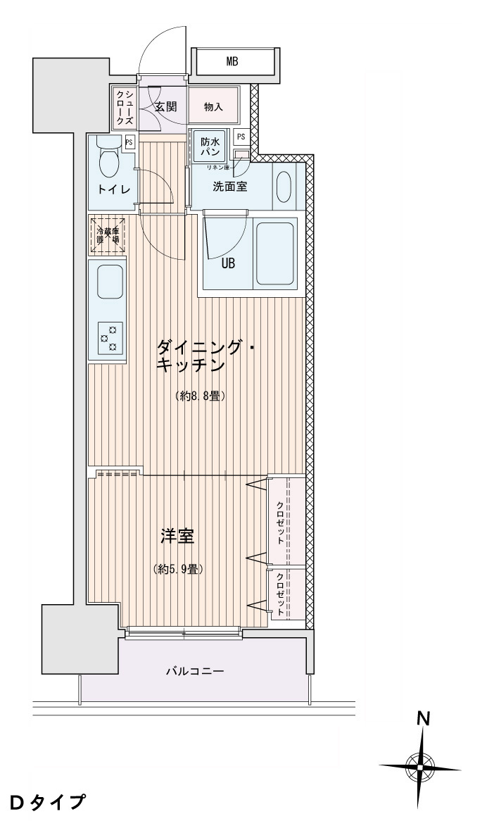 エスティメゾン錦糸町Ⅱの間取り