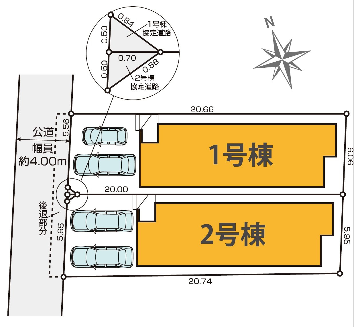 国分寺市本多５丁目　中央線　国分寺駅　新築戸建の区画図