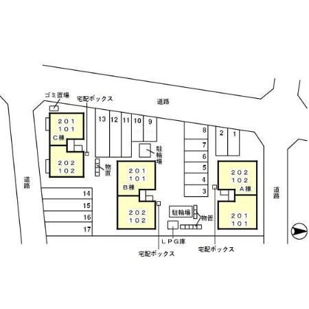 リビングタウン灯明寺　Cの区画図