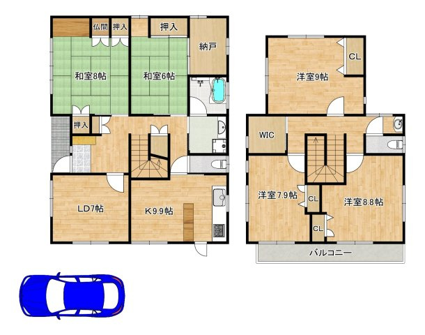 千代田１丁目　中古一戸建の間取り|南東・南西角地！日当り・通風良好です♪ぜひ現地でお確かめください♪