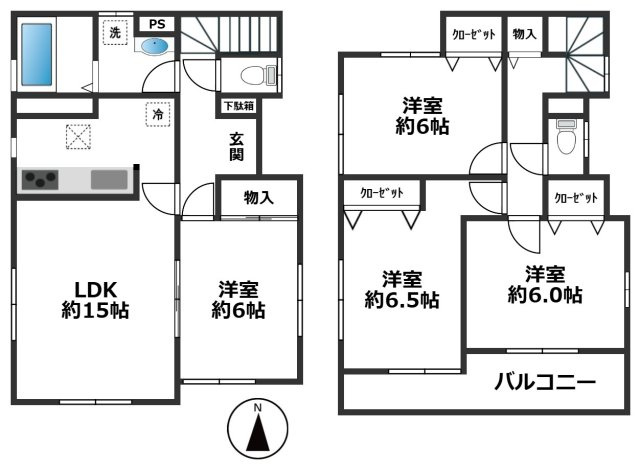 緑区三室　中古戸建ての間取り