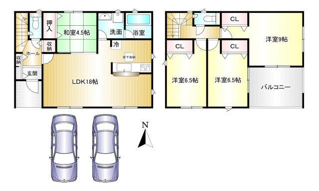 桜井市大字草川第1 全３棟 の間取り|4LDK　土地面積：212.22ｍ2　建物面積：110.16ｍ2　駐車２台可