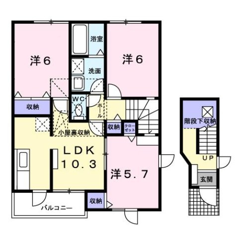メープルリッジＢの間取り