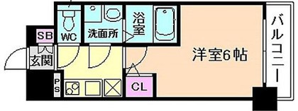 大阪市福島区福島４丁目の賃貸マンションの間取り