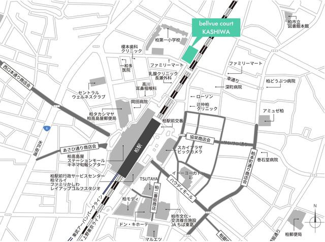 ベルヴュコート柏の地図