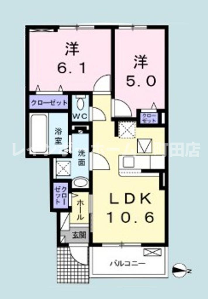 クレイン　ボッシェ※初期費用分割あと払いサービス利用可能物件の間取り