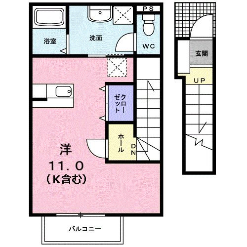 プチフルールＮの間取り|間取りです。