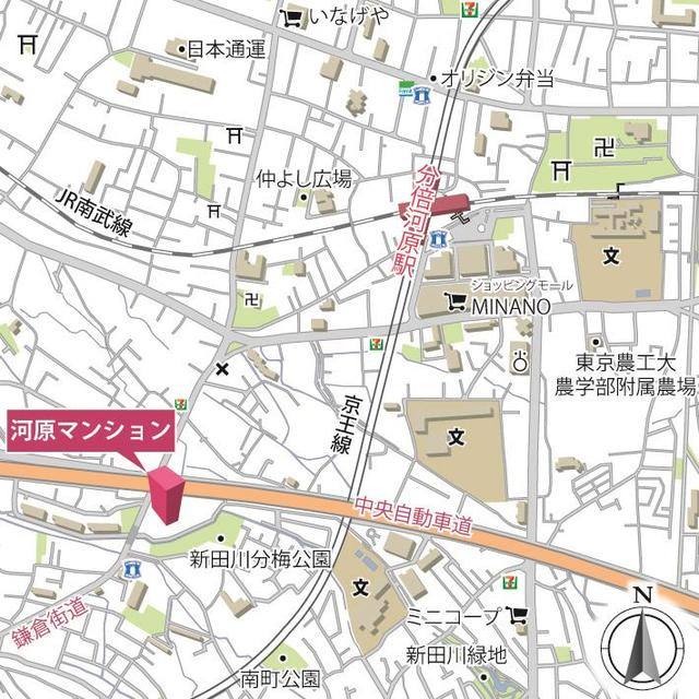 河原マンションの地図