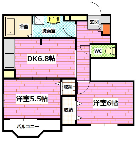 プラシード　A棟の間取り