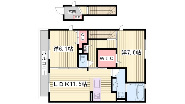 リジエール　ドゥの間取り