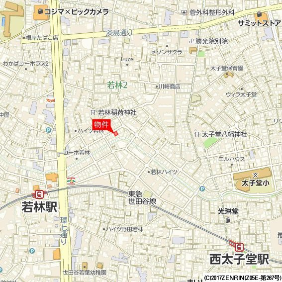 ミニョン若林 の地図