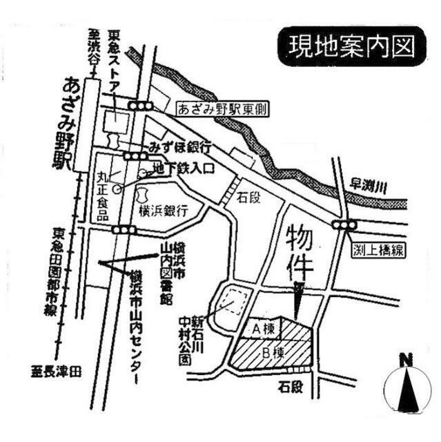 シダークレストあざみ野B棟の地図