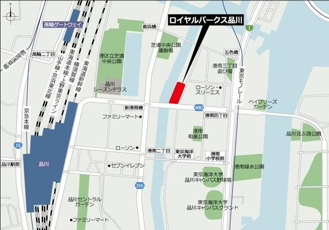 ロイヤルパークス品川の地図