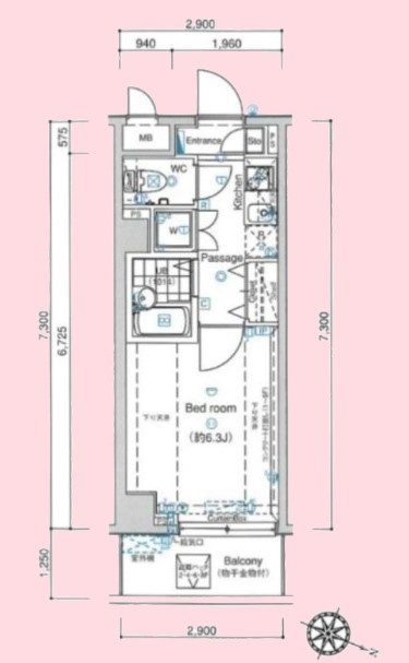 スパシエカステロ新都心の間取り