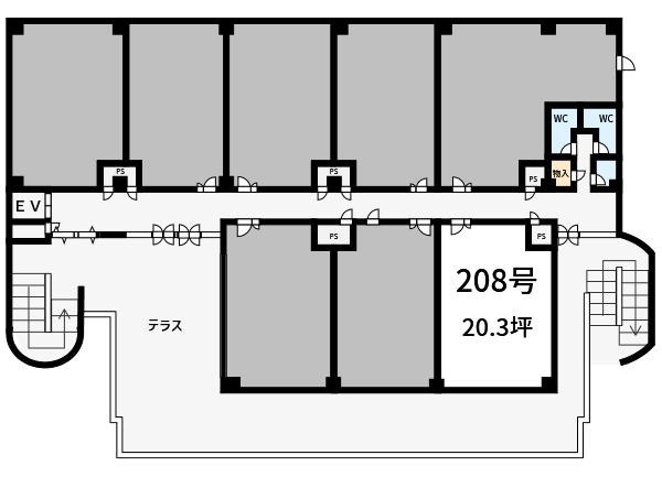 吹田市五月が丘西の店舗事務所の間取り