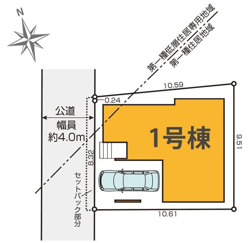 国分寺市本多４丁目　中央線　国分寺駅　新築戸建の区画図