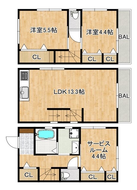 北小岩戸建の間取り|間取り☆