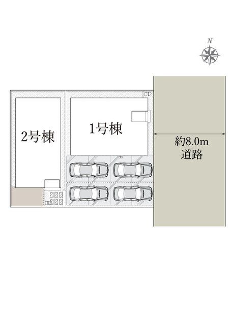 川越市かすみ野1丁目01期　全2棟　新築戸建　リナージュの区画図