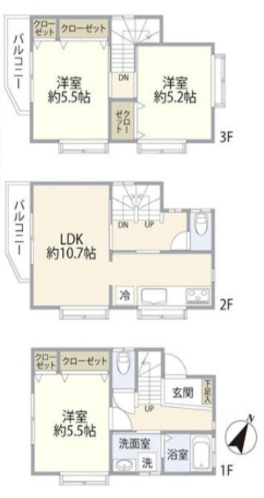 中古戸建て　富士見市関沢2丁目の間取り